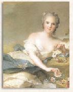 Jjean-Marc nattier Anne Henriette of France represented as Flora oil painting artist